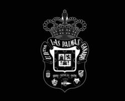 Las Palmas Club Logo Symbol White La Liga Spain Football Abstract Design Vector Illustration With Black Background