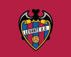 Levante Club Symbol Logo La Liga Spain Football Abstract Design Vector Illustration With Red Background