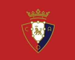 Osasuna Club Logo Symbol La Liga Spain Football Abstract Design Vector Illustration With Red Background