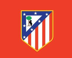 Atletico de Madrid Club Symbol Logo La Liga Spain Football Abstract Design Vector Illustration With Red Background