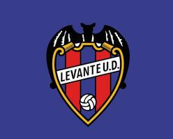 Levante Club Symbol Logo La Liga Spain Football Abstract Design Vector Illustration With Blue Background