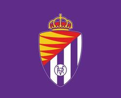 real valladolid club símbolo logo la liga España fútbol americano resumen diseño vector ilustración con púrpura antecedentes