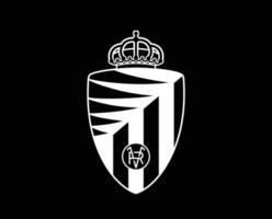 Real Valladolid Club Symbol Logo White La Liga Spain Football Abstract Design Vector Illustration With Black Background