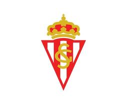 deportivo gijon club símbolo logo la liga España fútbol americano resumen diseño vector ilustración