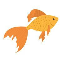 Cartoon golden fish isolated on white background vector