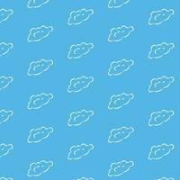 Blue sky with clouds line, vector seamless pattern vector illustration design