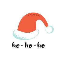 Papa Noel claus dibujos animados rojo sombrero silueta. linda mano dibujado estilo impresión en blanco antecedentes. contento nuevo año símbolo decoración modelo. alegre Navidad ropa fiesta vector ilustración elementos diseño.
