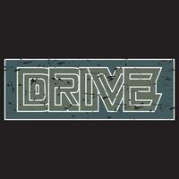 Drive lettering text typography dark t shirt design on black background vector