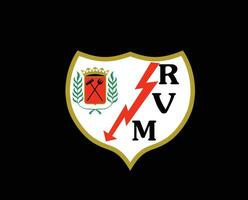 Rayo Vallecano Club Logo Symbol La Liga Spain Football Abstract Design Vector Illustration With Black Background