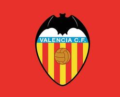 Valencia club símbolo logo la liga España fútbol americano resumen diseño vector ilustración con rojo antecedentes