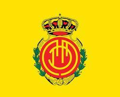 Real Mallorca Club Logo Symbol La Liga Spain Football Abstract Design Vector Illustration With Yellow Background