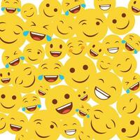 contento mundo sonrisa día antecedentes con emojis composición. vector