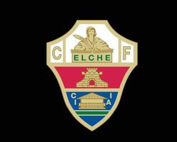 Elche Club Logo Symbol La Liga Spain Football Abstract Design Vector Illustration With Black Background