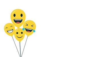 Happy world smile day Background with balloon emojis composition. vector