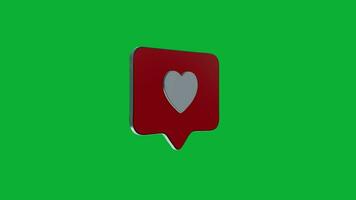 3D Like Symbol on Green Screen, Visual Storytelling, Icons as the Heroes of Your Social Media Saga video