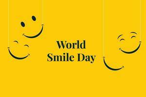 Happy world smile day Background with emojis composition. vector