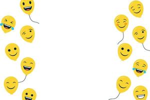 Happy world smile day Background with balloon emojis composition. vector