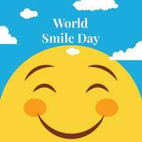 Happy world smile day Background with emojis composition. vector