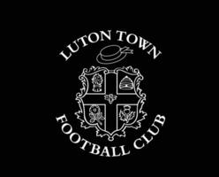 Luton Town Club Logo Symbol White Premier League Football Abstract Design Vector Illustration With Black Background