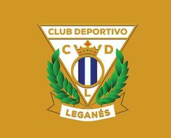 Leganes Club Logo Symbol La Liga Spain Football Abstract Design Vector Illustration With Brown Background