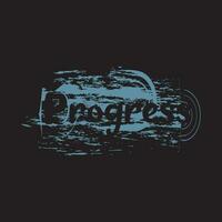 Progress lettering text typography dark t shirt design on black background vector