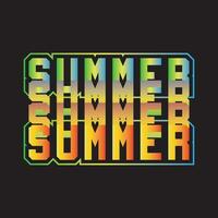 Summer lettering text typography dark t shirt design on black background vector