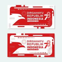 banner design of Dirgahayu Republik Indonesia ke-78, which means the 78th Indonesian Independence Day vector