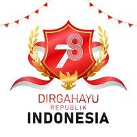 Logo 78 badge Dirgahayu Republik Indonesia, which means the 78th Indonesian Independence Day vector