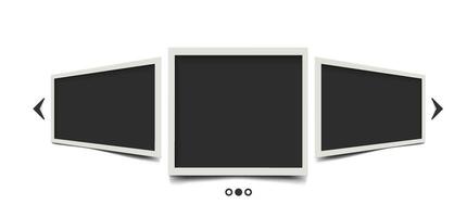 Sliders display model photo portrait frame on the web vector