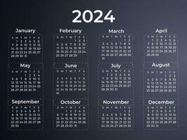 Calendar Design annual report 2024 For your Business vector