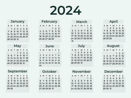 calendario diseño anual reporte 2024 para tu negocio vector