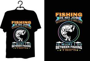 Fishing t shirt design vector