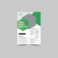 Corporate gym fitness flyer design vector
