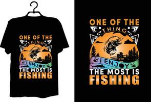 diseño de camiseta de pesca vector