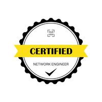 Professional round certificate of  Network Engineer vector