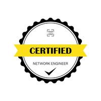 profesional redondo certificado de red ingeniero vector