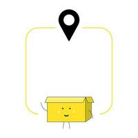 Vector frame with map point and box character. There is an option to insert your text or image