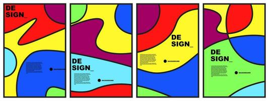 abstract flat background set for banner, poster, template, design, flyer, brochure, etc vector