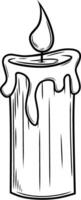 wax candle melting cartoon vector