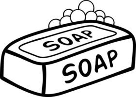 A bar of soap with foam vector