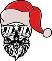 Santa skull vector mascot character