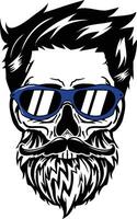 calaveras con hipster cabello, Bigote y barbas vector