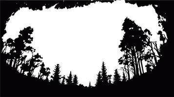 Forest silhouette with white space inside vector