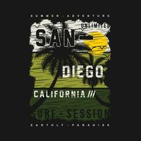 sandiego california graphic, typography vector, beach theme illustration, good for print t shirt and other use vector