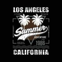 los angeles california graphic vector illustration in vintage style for t shirt and other print production.     palms tree abstract,beach vacation concept.