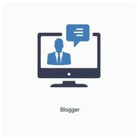 blogger y artículo icono concepto vector
