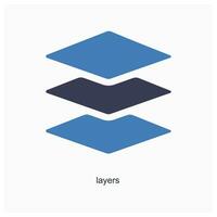Layers and symbol icon concept vector