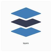 Layers and symbol icon concept vector