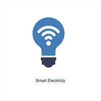 smart electricity and intelligence icon concept vector