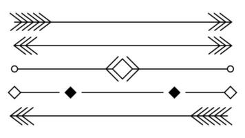 Clásico flecha colocar, divisores, vector decorativo diseño elementos con geométrico formas aislado en blanco antecedentes.